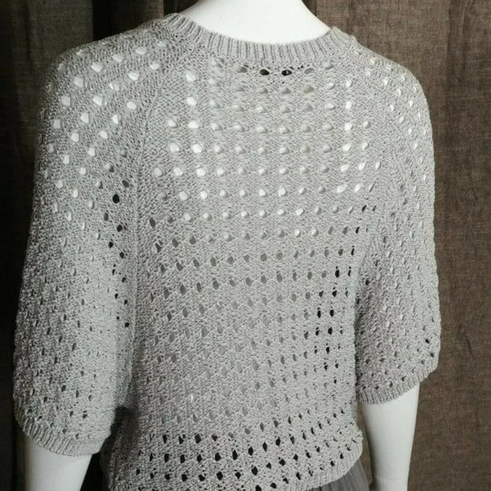 Melia Open Knit Dolman Sleeve Sweater Size XS